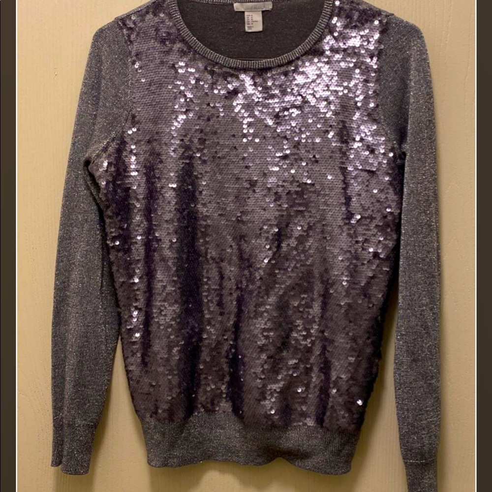 H&M Silver/Grey Sequin Sweater